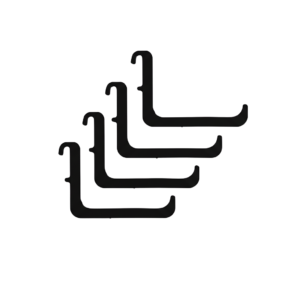 Lot de Crochets L Pegboard noirs forme équerre pour panneau perforé