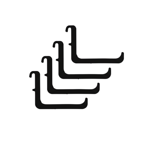 Lot de Crochets L Pegboard noirs forme équerre pour panneau perforé