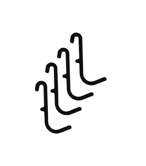 Lot de Crochets S Pegboard en métal noir pour panneau perforé